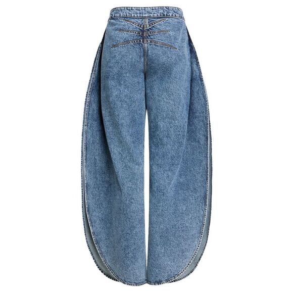Alaia Women Petal Denim Pants With Side Slit - Picture 5 of 5